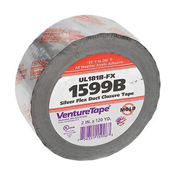 3M Venturetape 3M VentureTape1599B-G669 UL181B-FX FlexDuct Tape, 2 IN x 120 Yards, Sliver 7100043760 - main